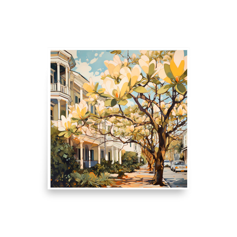 "Magnolias in Savannah" Georgia Art Print