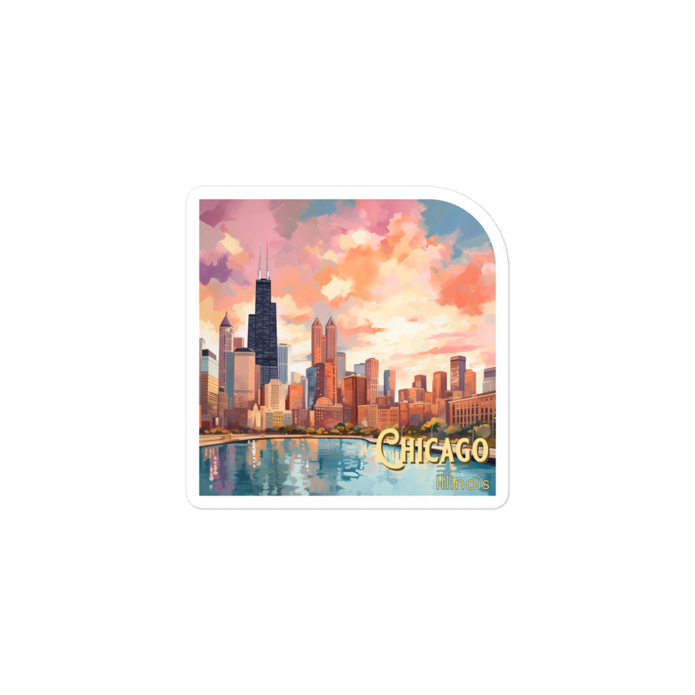 Chicago Skyline Illinois Sticker