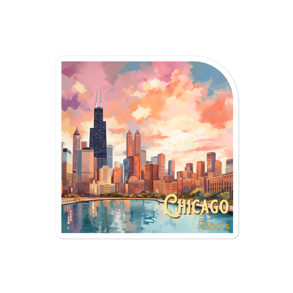 Chicago Skyline Illinois Sticker