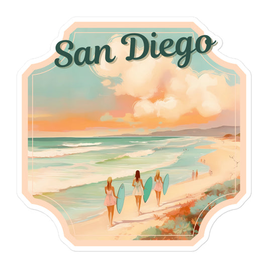 San Diego Surf Vibes California Sticker