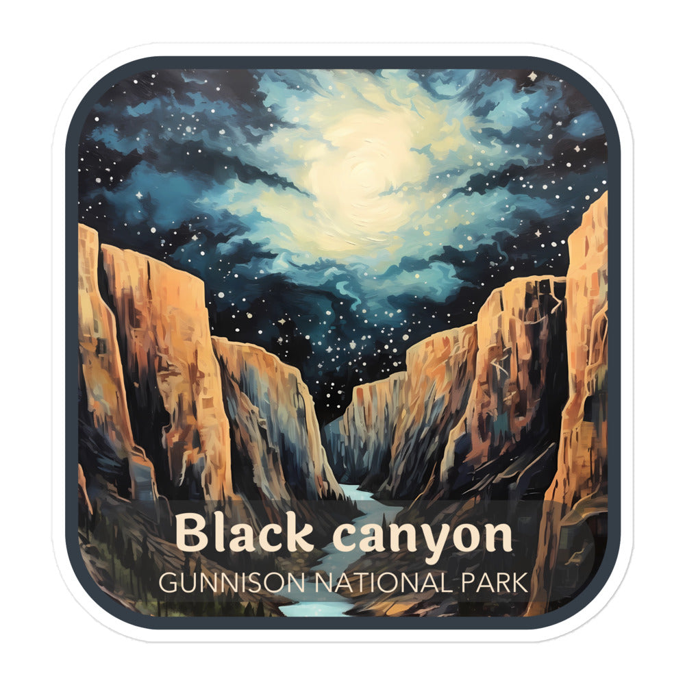 Black Canyon Starry Night Colorado Sticker