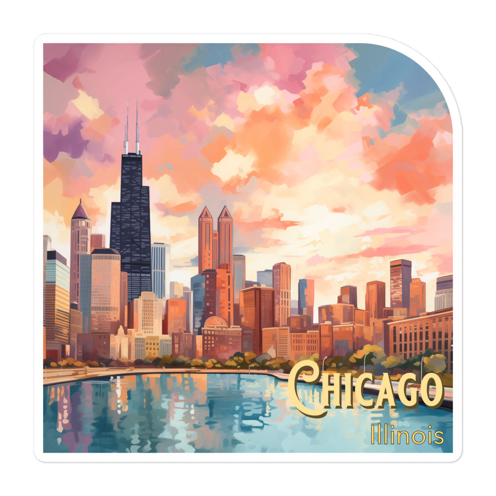 Chicago Skyline Illinois Sticker